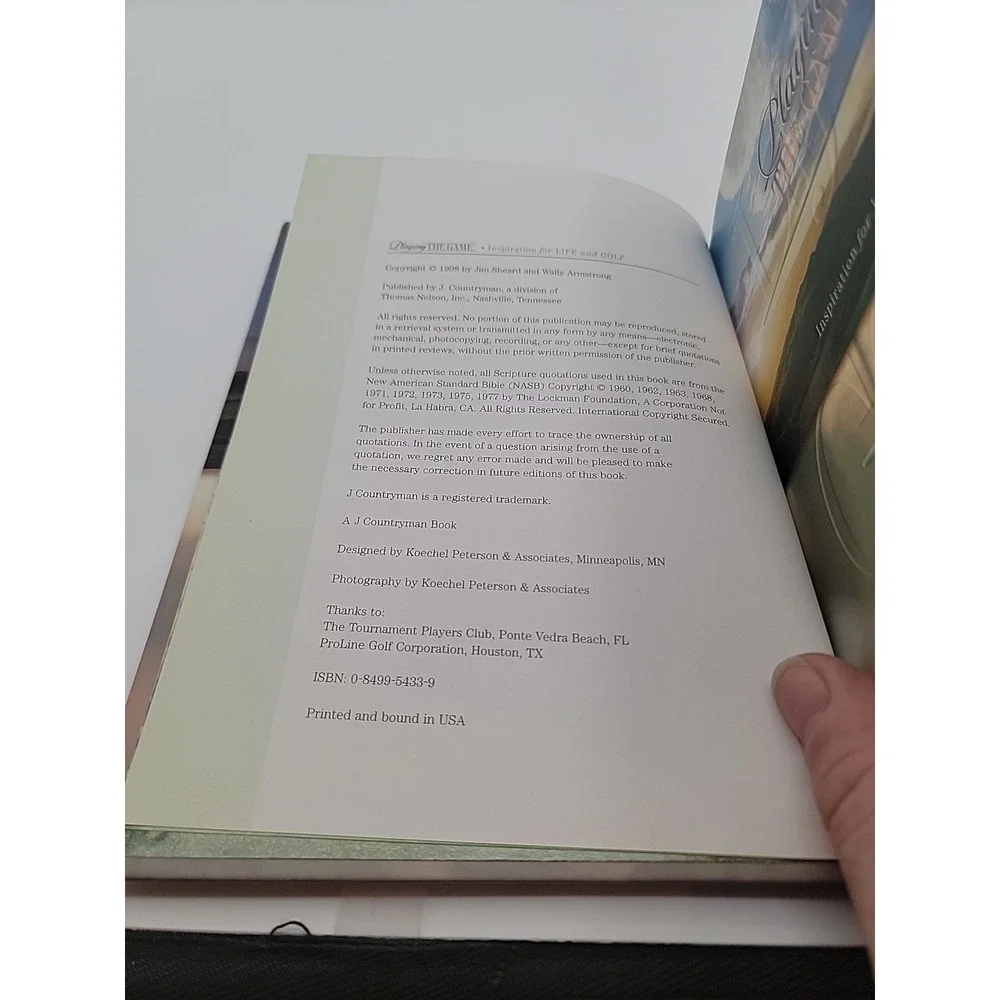 Jim Sheard Playing the Game Hardcover 1st Ed Signed Inspiration for Life Golf EX